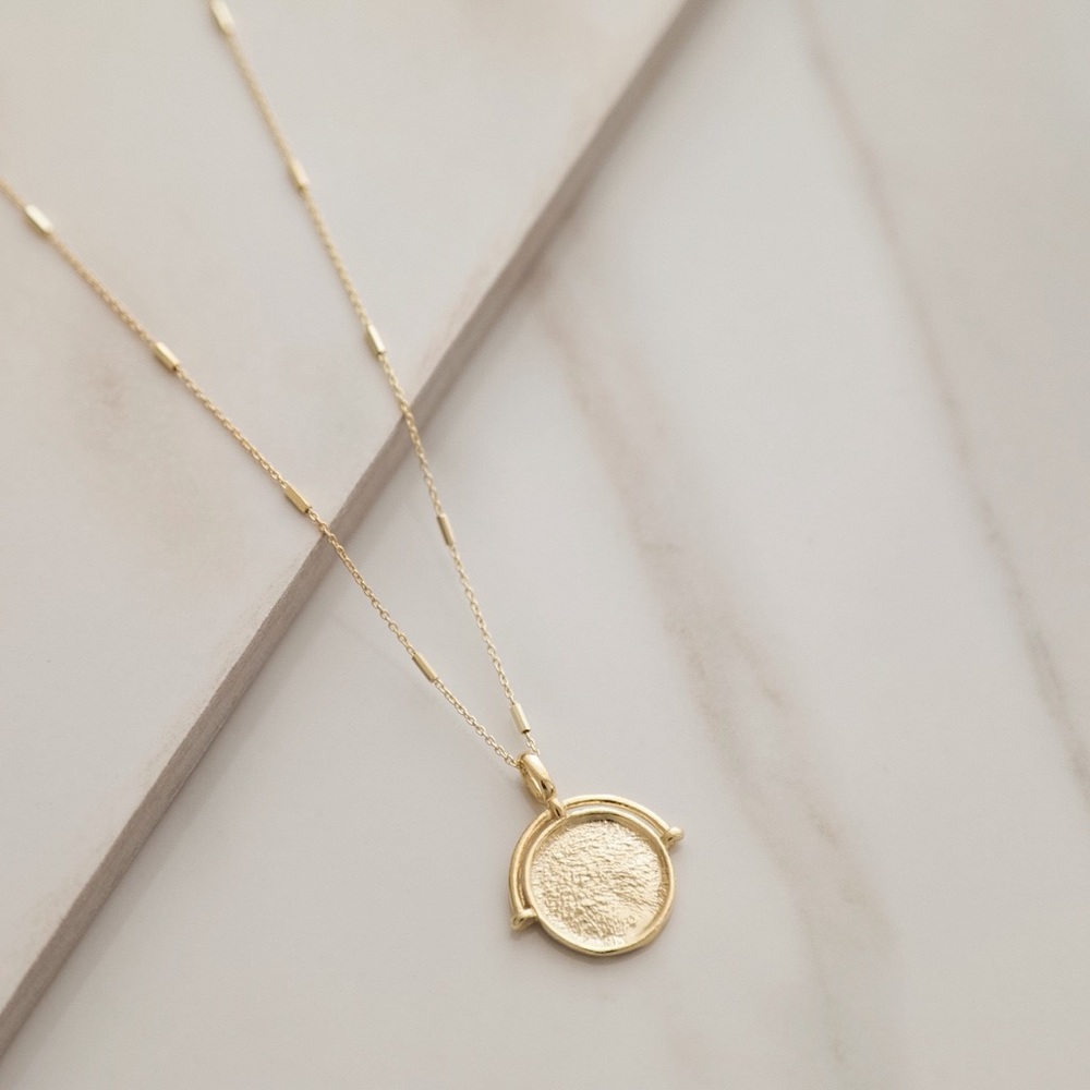 Greek Coin Necklace | 14k Gold Vermeil - Picture 7 of 8